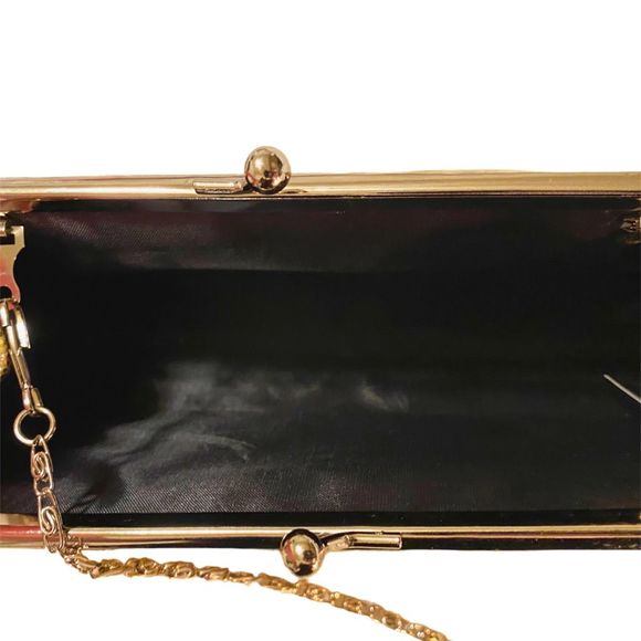 Metallic Gold Glitter Clutch - 7” x 3.5” x 1” - Picture 3 of 3